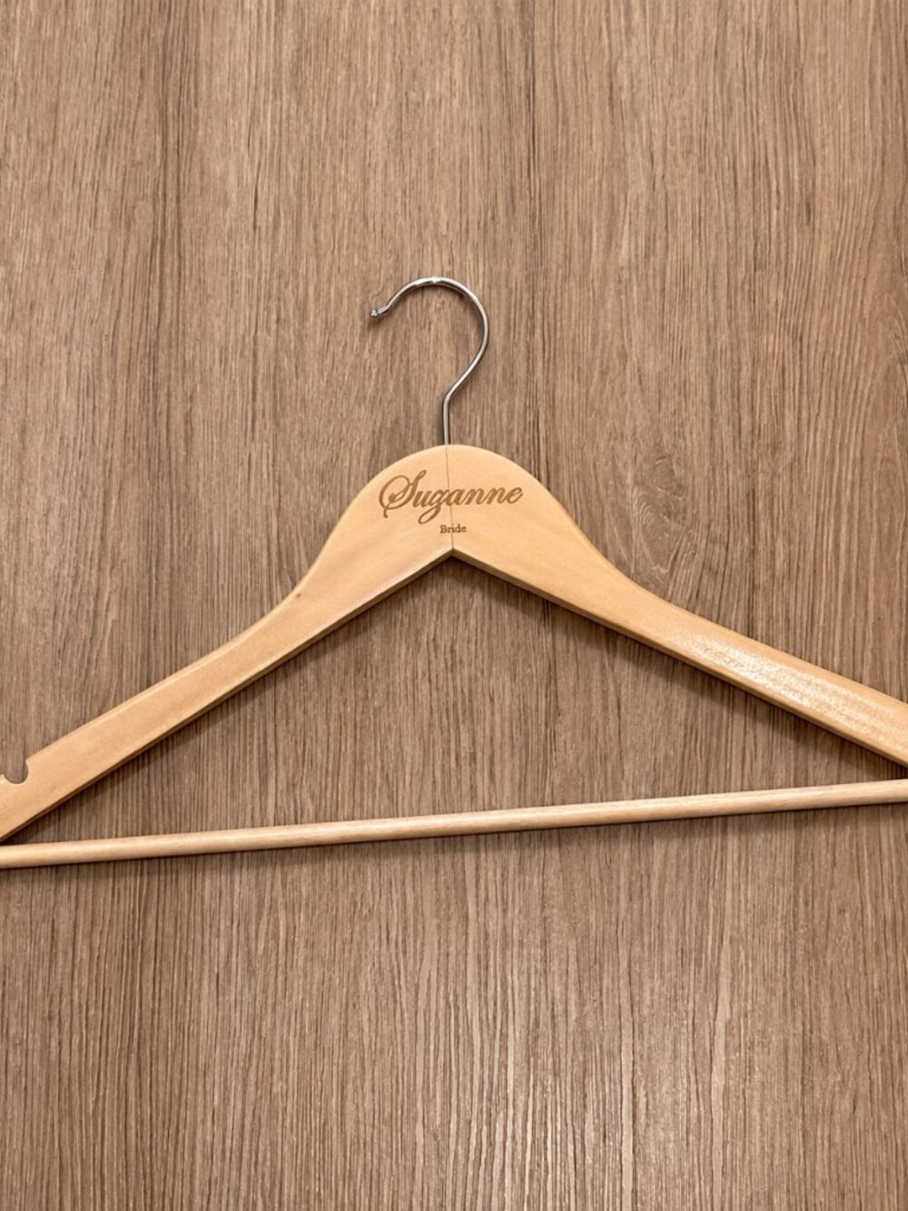 Personalized Wooden Wedding Hanger for Suzanne’s big day!
